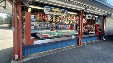 Toss balls try to land on a color goblet