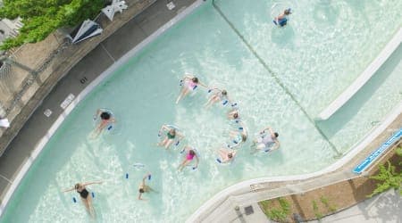 family floating in Intercoastal Waterway Lazy River