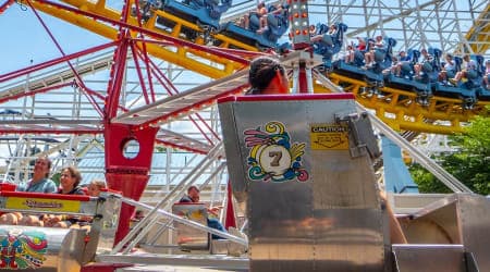 Mom and Daughters on Scrambler Ride at Hersheypark