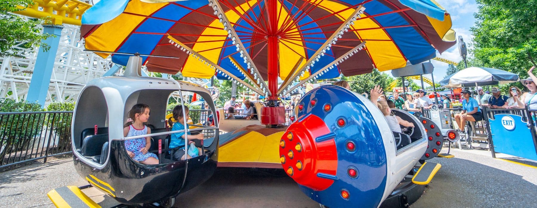 Child riding Space Age Ride at Hersheypark