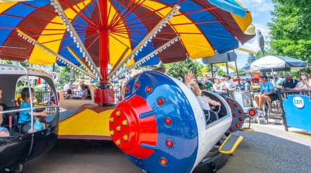 Child riding Space Age Ride at Hersheypark