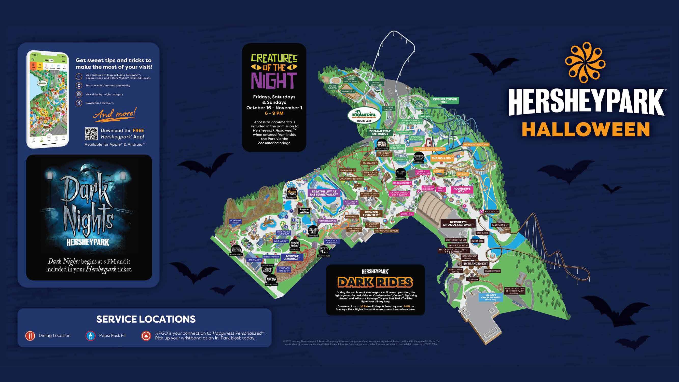 Hersheypark Halloween And Dark Nights Map 002