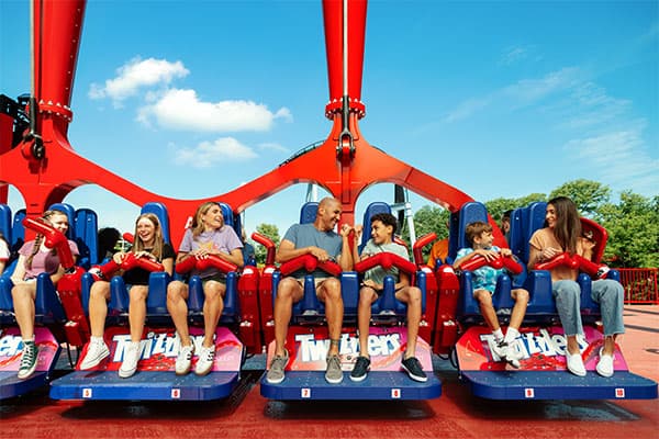 fist bump on twizzlers twisted gravity at hersheypark